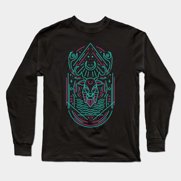 deer line art Long Sleeve T-Shirt by donipacoceng